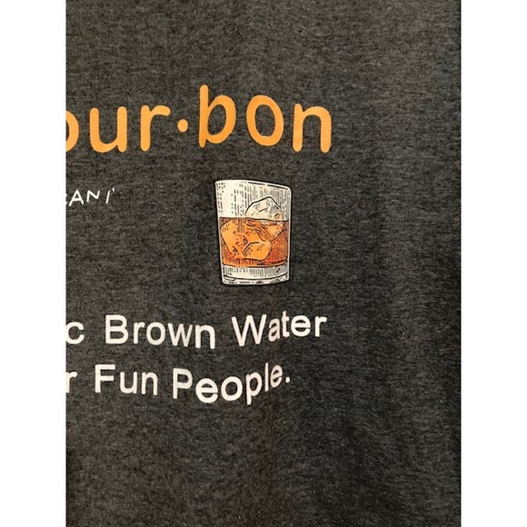 BOURBON Shirt - Magic Brown Water For Fun People - Gray Tee - XXL - Picture 3 of 6